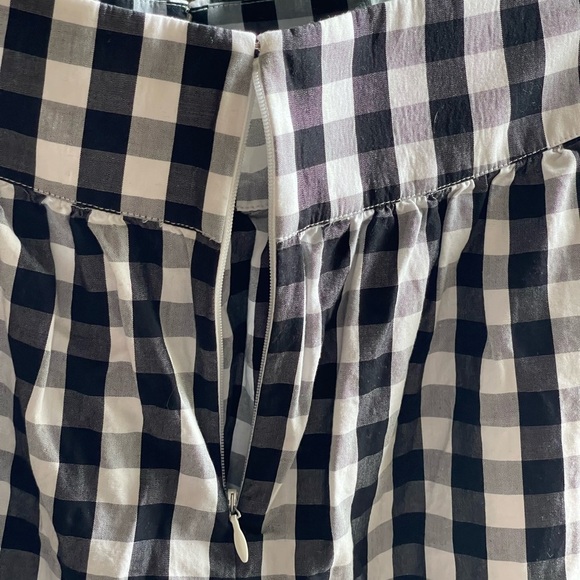 J Crew Black and White Tie Front 100% Cotton Gingham Skirt - Picture 8 of 12
